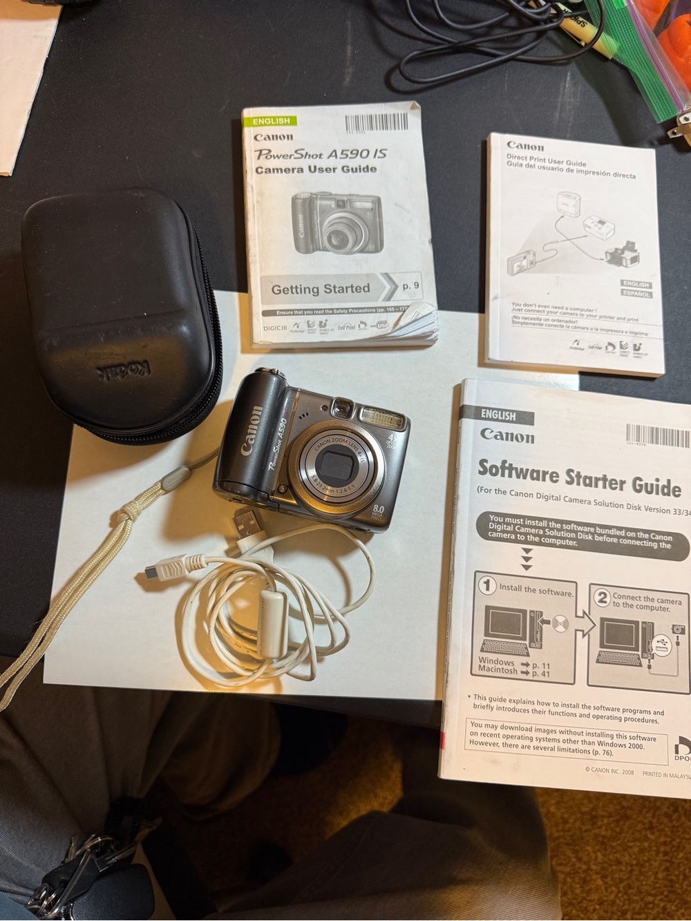 Canon PowerShot A590 IS Compact Digital Camera - Silver and Black